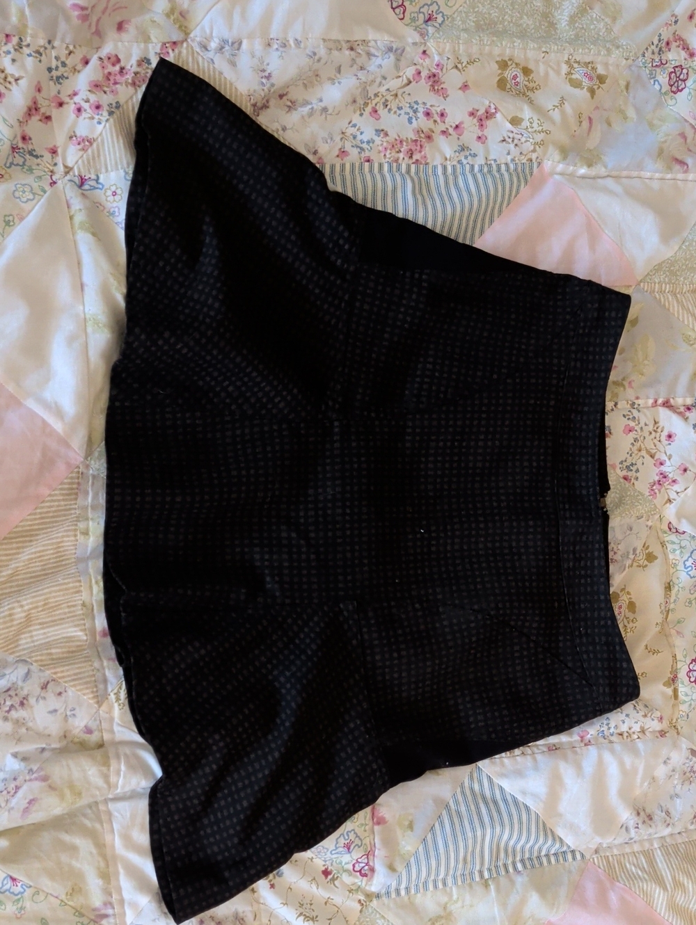 Worthington Black Textured A-Line Mini Skirt